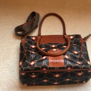Orla Kiely handbag. Brown pattern.